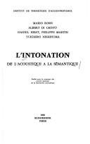 Couverture : L' Intonation de l'acoustique à la sémantique