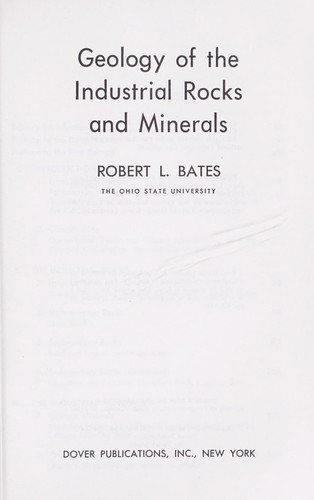 Couverture : Geology of the industrial rocks and minerals