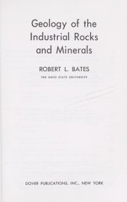 Couverture : Geology of the industrial rocks and minerals