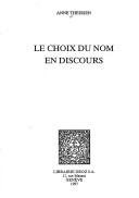Couverture : Le choix du nom en discours