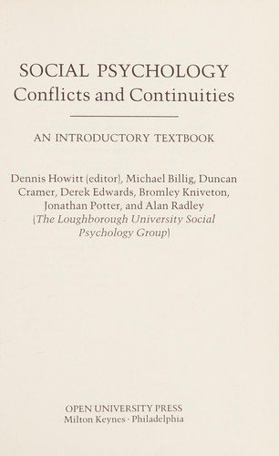 Couverture : SOCIAL PSYCHOLOGY
