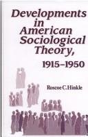 Couverture : Developments in American sociological theory, 1915-1950