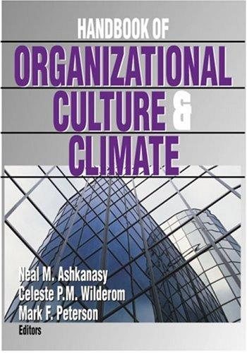 Couverture : Handbook of organizational culture & climate