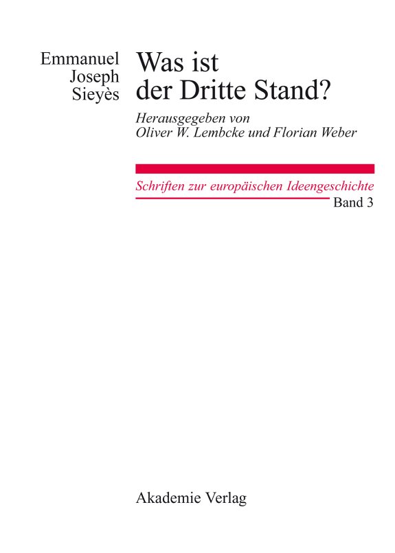 Couverture : Was ist der Dritte Stand?