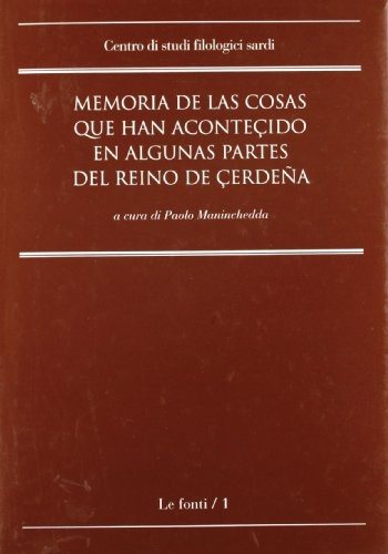 Couverture : Memoria de las cosas que han aconteçido en algunas partes del reino de Çerdeña