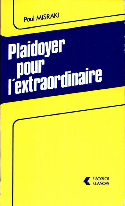 Couverture : Plaidoyer pour l'extraordinaire