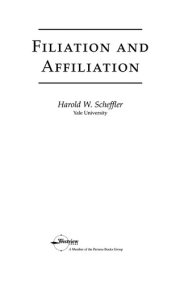 Couverture : Filiation and affiliation