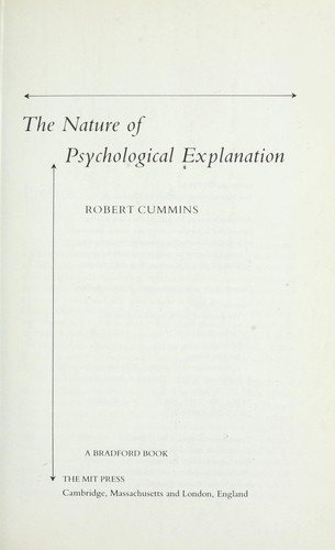Couverture : The nature of psychological explanation
