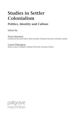 Couverture : Studies in settler colonialism