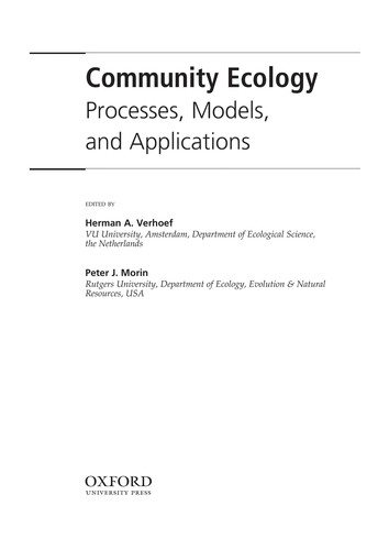 Couverture : Community ecology