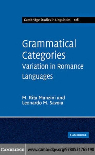 Couverture : Grammatical categories