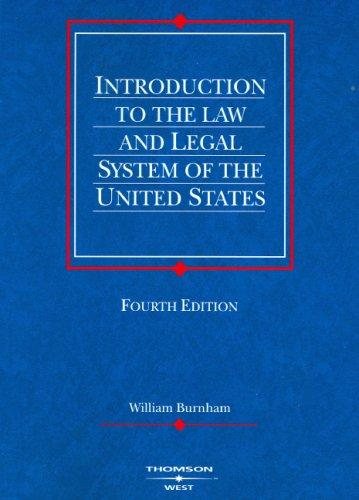 Couverture : Introduction to the Law And Legal System of the United States