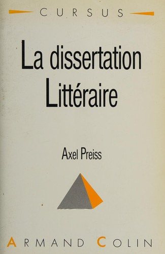Couverture : La dissertation littéraire