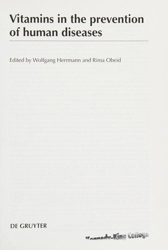 Couverture : Vitamins in the prevention of human diseases