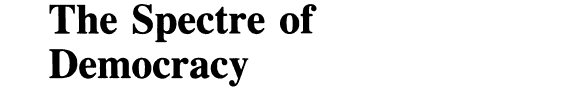 Couverture : The Spectre of Democracy