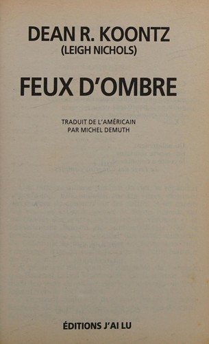 Couverture : Feux d'ombre