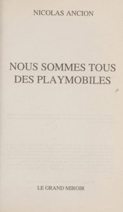 Couverture : Nous sommes tous des playmobiles (French Edition)
