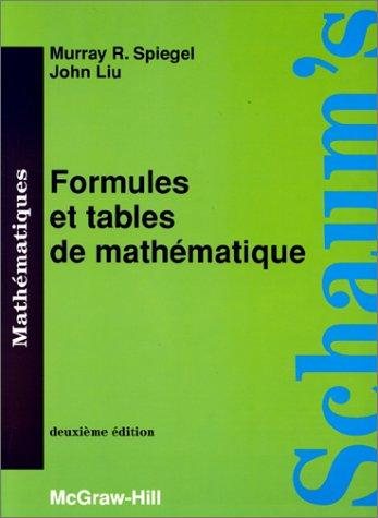 Couverture : Formules et tables mathématiques