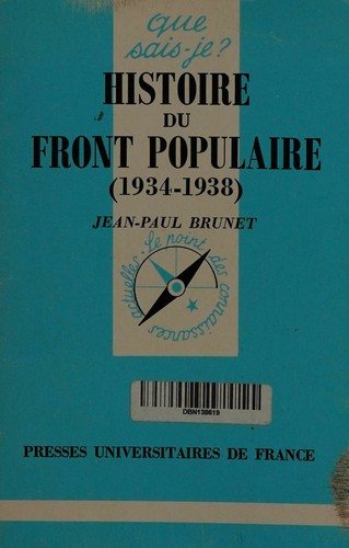 Couverture : Histoire du Front Populaire (1934-1938)
