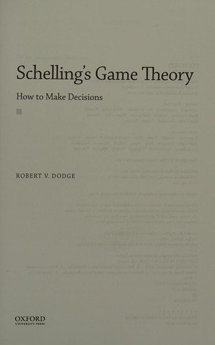 Couverture : Schelling's Game Theory