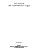 Couverture : The noun victoria as subject