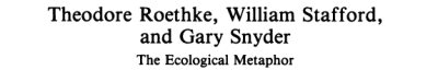 Couverture : Theodore Roethke, William Stafford, and Gary Snyder