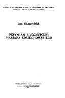 Couverture : Pesymizm filozoficzny Mariana Zdziechowskiego