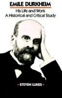 Couverture : Emile Durkheim, His Life and Work