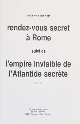 Couverture : Rendez-vous secret à Rome