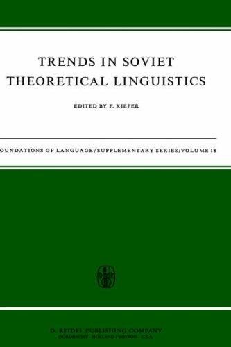 Couverture : Trends in Soviet theoretical linguistics.