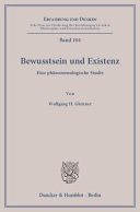 Couverture : Bewusstsein und Existenz