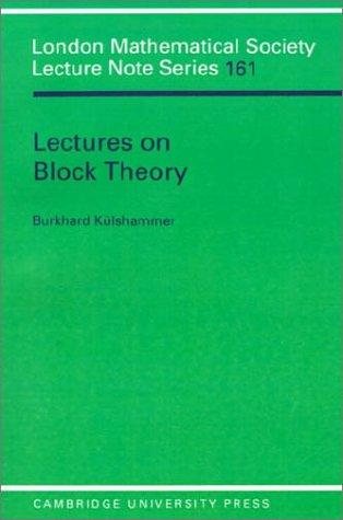 Couverture : Lectures on block theory