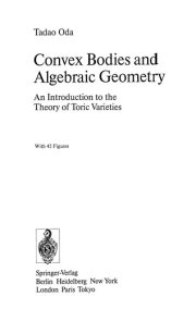 Couverture : Convex bodies and algebraic geometry