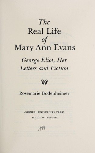 Couverture : The real life of Mary Ann Evans