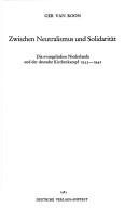 Couverture : Zwischen Neutralismus und Solidarität