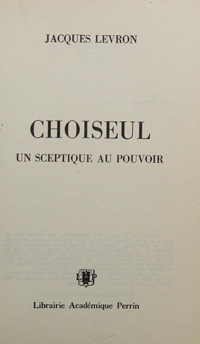 Couverture : Choiseul