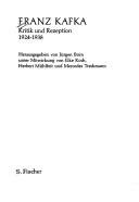 Couverture : Franz Kafka, Kritik und Rezeption, 1924-1938