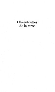 Couverture : Des ENTRAILLES DE LA TERRE - (Poème à Tène Youssouf Gueye)