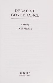 Couverture : Debating governance