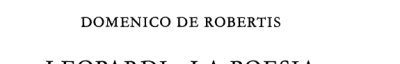 Couverture : Leopardi