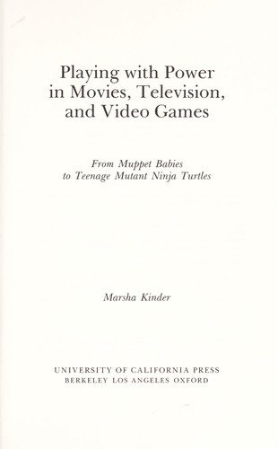 Couverture : Playing with power in movies, television, and video games