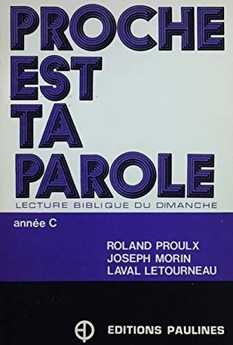 Couverture : Proche est ta parole