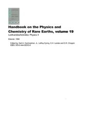 Couverture : Handbook on the Physics and Chemistry of Rare Earths : Lanthanides/Actinides