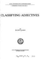 Couverture : Classifying adjectives