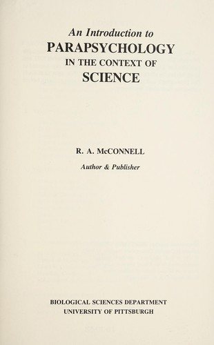 Couverture : An introduction to parapsychology in the context of science