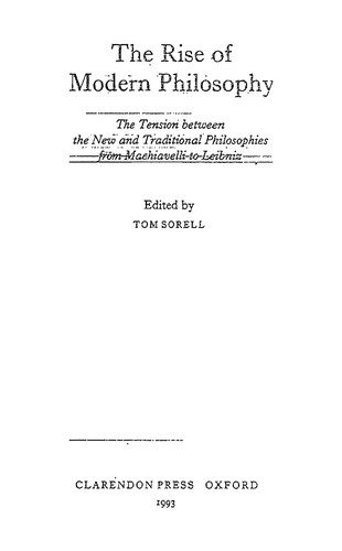 Couverture : The Rise of modern philosophy