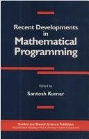 Couverture : Recent developments in mathematical programming