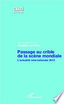 Couverture : Passage au crible de la scène mondiale