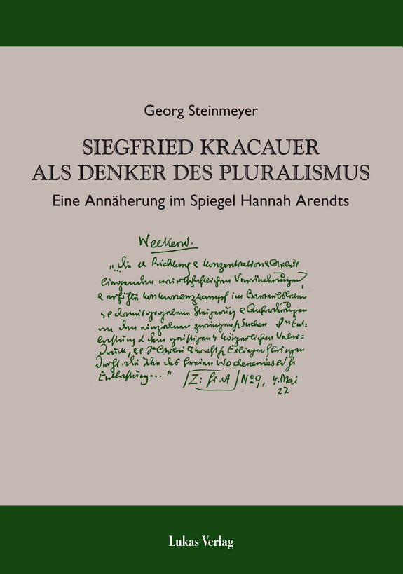 Couverture : Siegfried Kracauer als Denker des Pluralismus