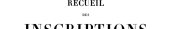 Couverture : Recueil des inscriptions grecques et latines de lte